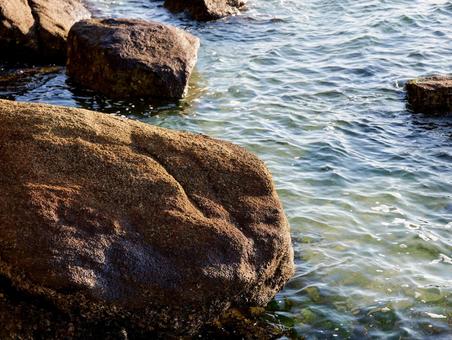海 海 海,岩,瀬戸内海の写真素材