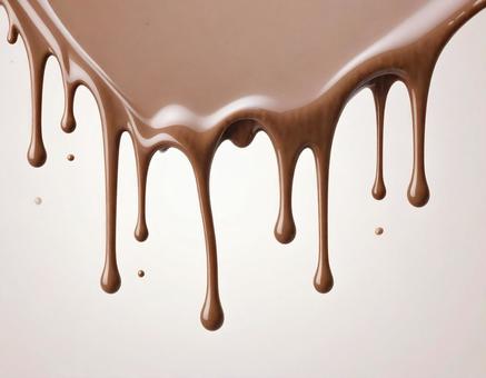 流れ落ちるチョコレート 流れ落ちるチョコレートの写真