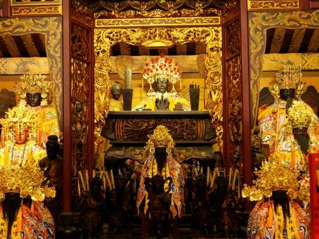 台湾 廟 神像 台湾 廟 神像 台北霞海城隍廟,月下老人,城隍爺の写真素材