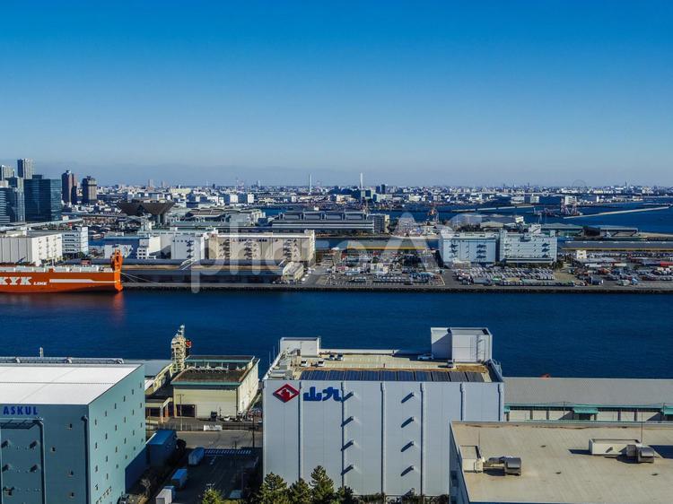 【東京都】テレコムセンターからの風景 お台場,テレコムセンター,コンテナの写真素材