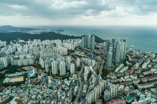 海雲台の高層ビル街 海雲台,韓国,韓国旅行の写真素材