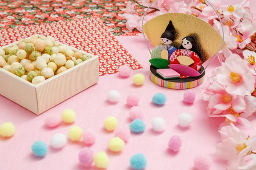 ひな祭りのイメージ お雛様,ひな人形,御代理様の写真素材