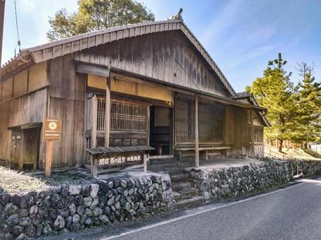 旧東海道「関宿」西の追分休憩施設 関宿,旧東海道,西の追分の写真素材
