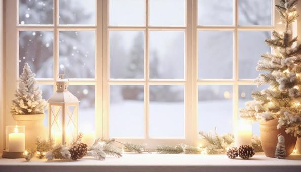 クリスマスの窓辺 クリスマスの窓辺の写真
