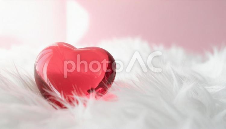 レッドクリスタルハート／推し活 ハート,クリスタル,ファーの写真素材