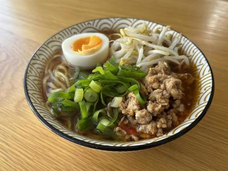 Photo, ramen, kitakata ramen, meat miso ramen, 