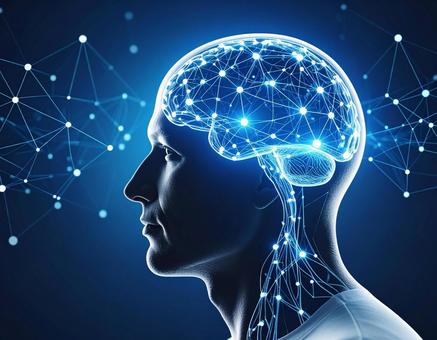 人間の脳のネットワークイメージの写真