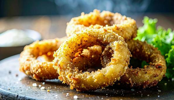 揚げ物 イカリング 揚げ物 イカリングの写真