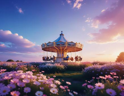 花に囲まれたメリーゴーランド03 花に囲まれたメリーゴーランド03の写真