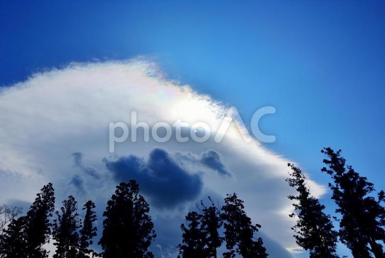 空　冬空の雲と青のグラデーション 02 自然,青,背景の写真素材