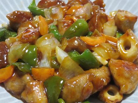 酢豚 酢豚 酢豚,中華料理,献立の写真素材