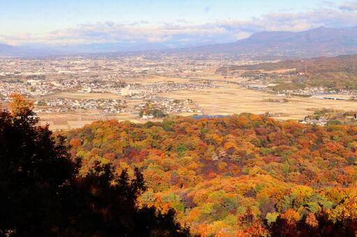 群馬県太田市金山からの秋の風景 群馬県,太田市,金山の写真素材