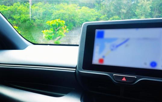 Photo, car navigation system, car, map, 