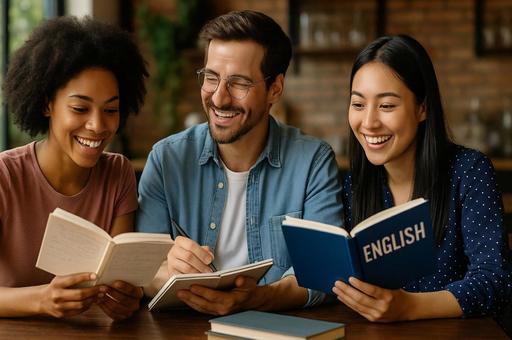 英語を学ぶ仲間の笑顔 英語を学ぶ仲間の笑顔の写真