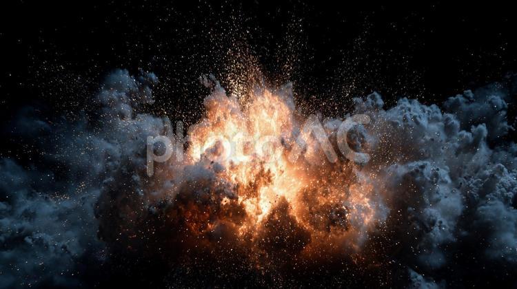 爆発のイメージ 火の粉,炎,火の写真素材