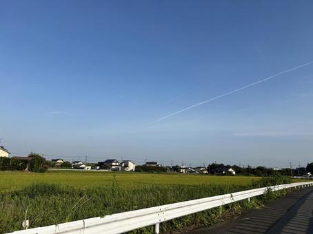 飛行機雲 飛行機雲の写真