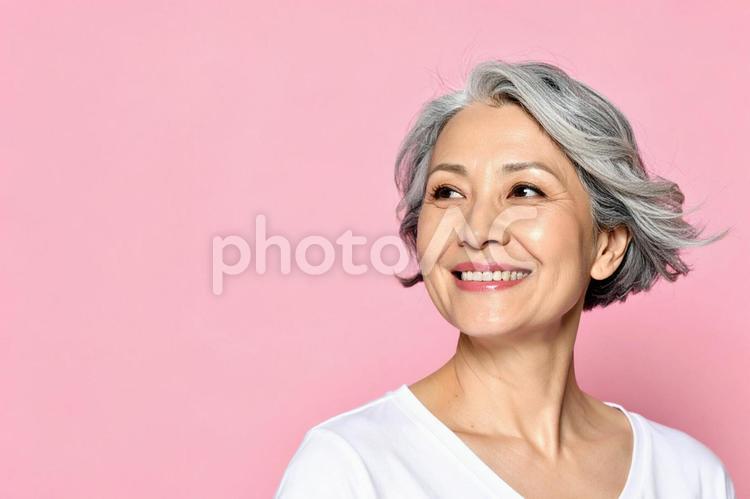 シニア日本人女性の美容ポートレート 女性,美容,エステの写真素材