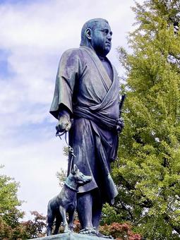 東京風景・上野公園 上野公園,上野恩賜公園,西郷隆盛像の写真素材