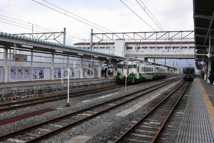 会津若松駅構内　電車の風景 会津若松駅,会津若松,jrの写真素材