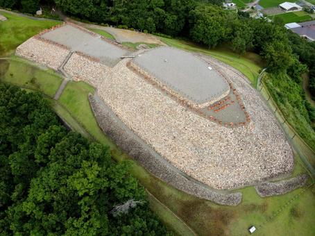 長野県千曲市の森将軍塚古墳の空撮 長野県,森将軍塚,千曲市の写真素材