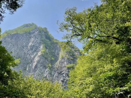 日原燕岩を見上げる 日原燕岩を見上げるの写真