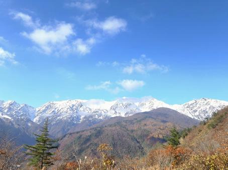 雪の北アルプス 北アルプス,雪景色,自然の写真素材