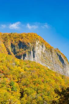 紅葉の盤司岩⑻ 盤司岩,秋,紅葉の写真素材