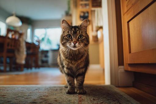 家の中の猫 家の中の猫の写真