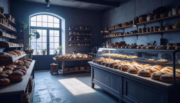 お洒落なパン屋の写真