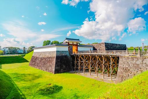 【山形】山形駅の周辺 山形城跡 【山形】山形駅の周辺 山形城跡 山形,城跡,山形城跡の写真素材