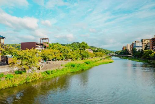 【石川】ひがし茶屋街周辺の浅野川 浅野川,石川,金沢の写真素材