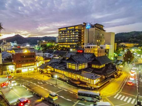 【愛媛県】松山市・道後温泉街 道後温泉,道後温泉本館,温泉街の写真素材