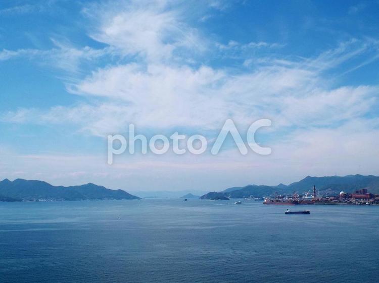 【風景写真】瀬戸内の風景（呉 遠望） 自然,青空,空の写真素材