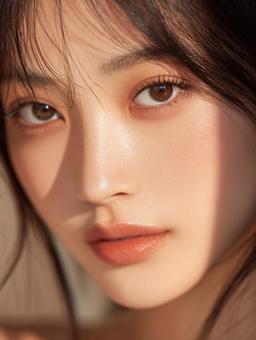 女性の顔のアップショット 女性の顔のアップショットの写真