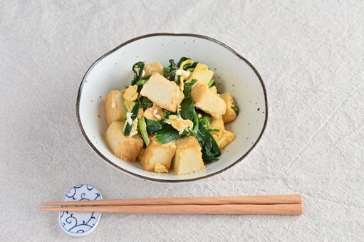 Chive and egg (with deep-fried tofu), JPG Chive and egg (with deep-fried tofu), JPG