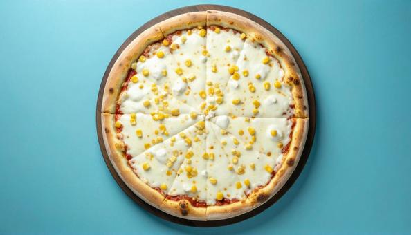 コーンたっぷりの手作りコーンマヨピザ コーンたっぷりの手作りコーンマヨピザの写真