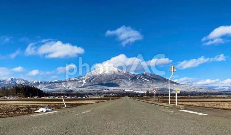 トヨタの道からの磐梯山 自然,風景,景色の写真素材