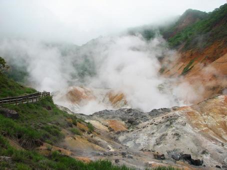登別温泉地獄谷 02 200906 登別温泉地獄谷 02 200906 北海道,登別,地獄谷の写真素材