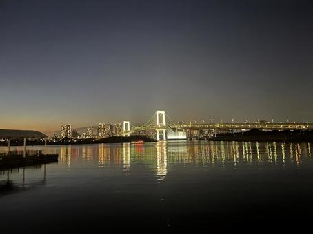 レインボーブリッジ レインボーブリッジ レインボーブリッジ,夜,夜景の写真素材