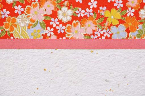 和風フレーム 年賀状,和紙,フレームの写真素材