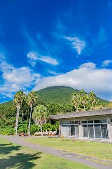 鹿児島　開聞山麓自然公園（トカラ馬牧場） 開聞山麓自然公園,トカラ馬牧場,開聞岳の写真素材