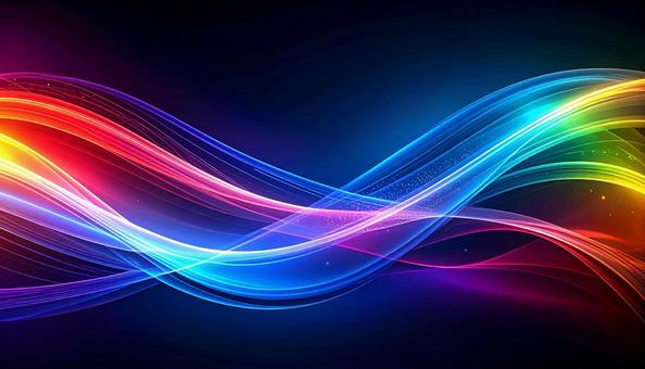 未来的なネオンの電波（黒背景）の写真