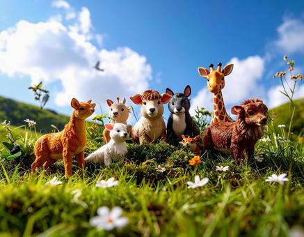 ミニチュア かわいい動物の人形 ミニチュア かわいい動物の人形の写真