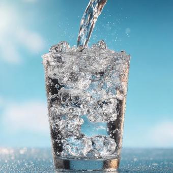夏にぴったり!爽やかな泡立つ水のグラス 夏にぴったり!爽やかな泡立つ水のグラスの写真