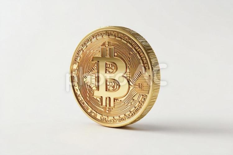金融とテクノロジーを繋ぐビットコイン ビットコイン,仮想通貨,暗号資産の写真素材