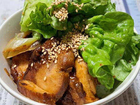 角煮丼 角煮,肉丼,どんぶりの写真素材