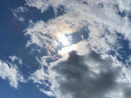 彩雲3 彩雲3 彩雲,虹,雲の写真素材