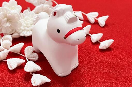 年賀状素材 午 年賀状,午,干支の写真素材