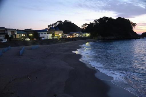 Sunset on Norihama Beach Sandy beach, dogashima sunset, nishiizu-machi, sunset, JPG