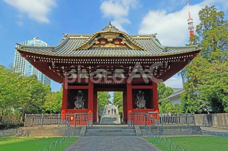 旧台徳院霊廟惣門（港） 旧台徳院霊廟惣門,徳川秀忠,徳川家光の写真素材